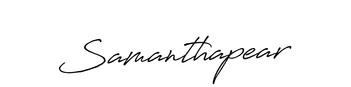 How to make Samanthapear name signature. Use Antro_Vectra_Bolder style for creating short signs online. This is the latest handwritten sign. Samanthapear signature style 7 images and pictures png