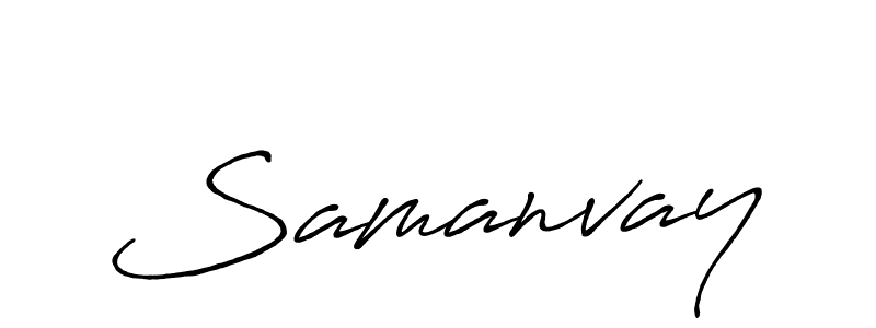 Use a signature maker to create a handwritten signature online. With this signature software, you can design (Antro_Vectra_Bolder) your own signature for name Samanvay. Samanvay signature style 7 images and pictures png