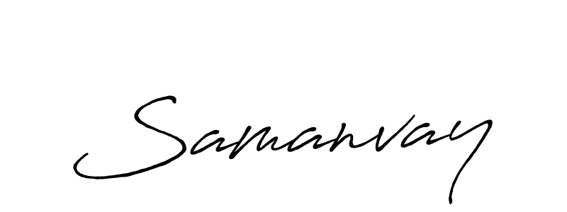 Use a signature maker to create a handwritten signature online. With this signature software, you can design (Antro_Vectra_Bolder) your own signature for name Samanvay. Samanvay signature style 7 images and pictures png