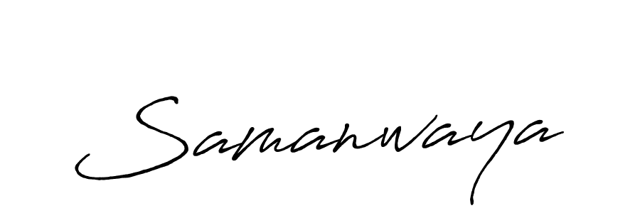 Use a signature maker to create a handwritten signature online. With this signature software, you can design (Antro_Vectra_Bolder) your own signature for name Samanwaya. Samanwaya signature style 7 images and pictures png