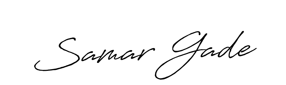 Samar Gade stylish signature style. Best Handwritten Sign (Antro_Vectra_Bolder) for my name. Handwritten Signature Collection Ideas for my name Samar Gade. Samar Gade signature style 7 images and pictures png