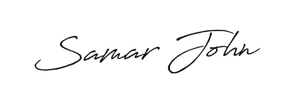 Create a beautiful signature design for name Samar John. With this signature (Antro_Vectra_Bolder) fonts, you can make a handwritten signature for free. Samar John signature style 7 images and pictures png