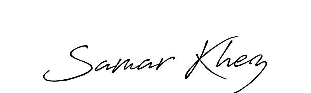 Make a beautiful signature design for name Samar Khez. Use this online signature maker to create a handwritten signature for free. Samar Khez signature style 7 images and pictures png