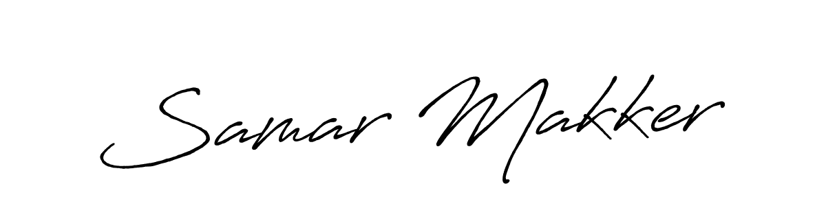Samar Makker stylish signature style. Best Handwritten Sign (Antro_Vectra_Bolder) for my name. Handwritten Signature Collection Ideas for my name Samar Makker. Samar Makker signature style 7 images and pictures png