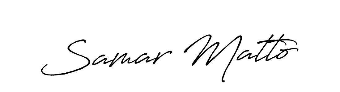 Design your own signature with our free online signature maker. With this signature software, you can create a handwritten (Antro_Vectra_Bolder) signature for name Samar Matto. Samar Matto signature style 7 images and pictures png