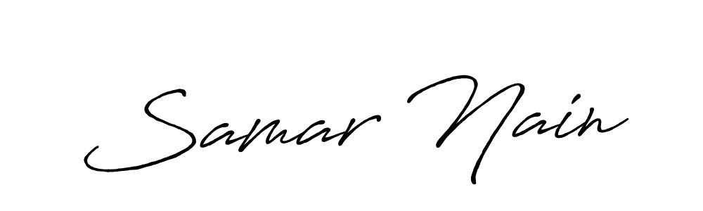 Also You can easily find your signature by using the search form. We will create Samar Nain name handwritten signature images for you free of cost using Antro_Vectra_Bolder sign style. Samar Nain signature style 7 images and pictures png