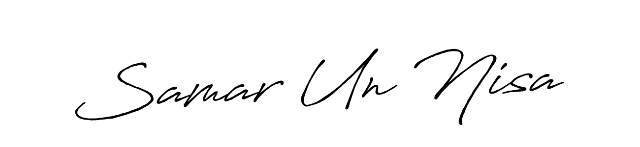 Also You can easily find your signature by using the search form. We will create Samar Un Nisa name handwritten signature images for you free of cost using Antro_Vectra_Bolder sign style. Samar Un Nisa signature style 7 images and pictures png