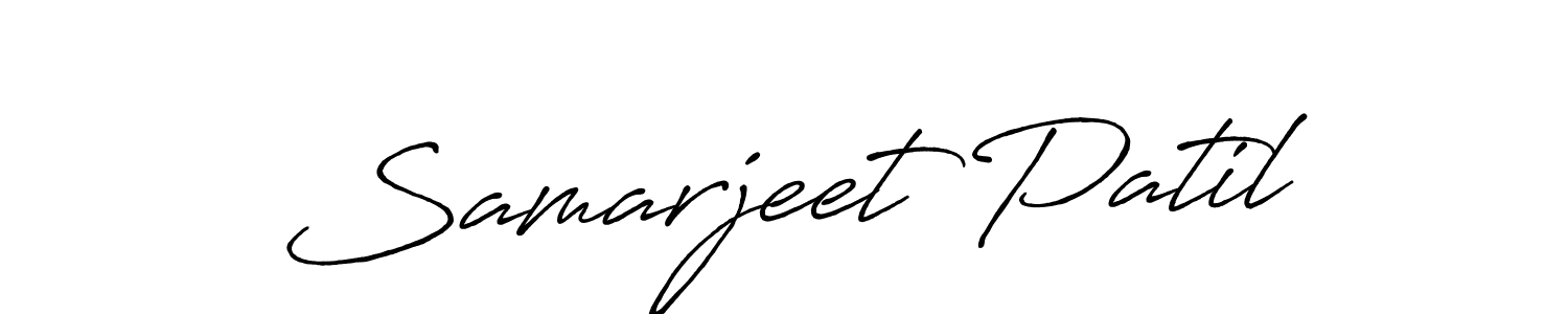 How to make Samarjeet Patil name signature. Use Antro_Vectra_Bolder style for creating short signs online. This is the latest handwritten sign. Samarjeet Patil signature style 7 images and pictures png