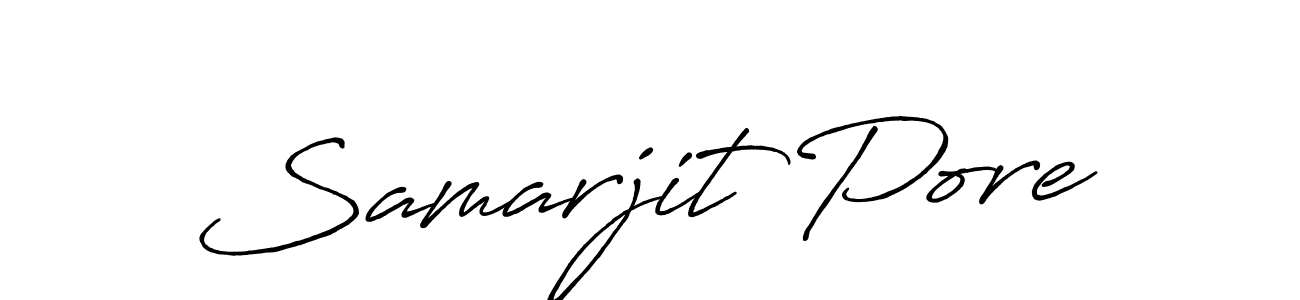 How to make Samarjit Pore name signature. Use Antro_Vectra_Bolder style for creating short signs online. This is the latest handwritten sign. Samarjit Pore signature style 7 images and pictures png