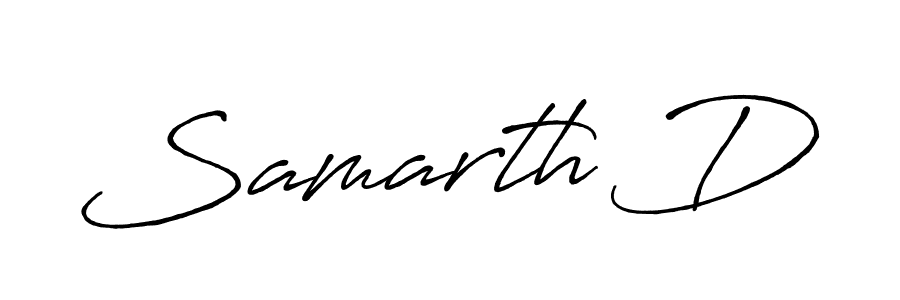 Design your own signature with our free online signature maker. With this signature software, you can create a handwritten (Antro_Vectra_Bolder) signature for name Samarth D. Samarth D signature style 7 images and pictures png