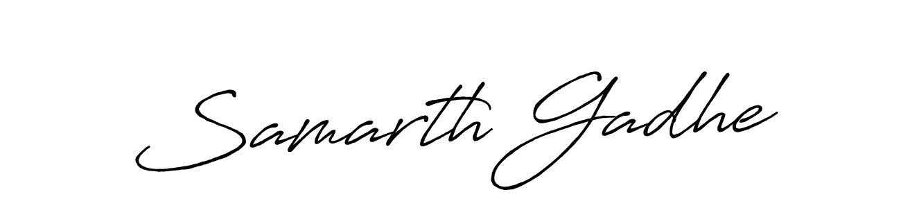 Also we have Samarth Gadhe name is the best signature style. Create professional handwritten signature collection using Antro_Vectra_Bolder autograph style. Samarth Gadhe signature style 7 images and pictures png