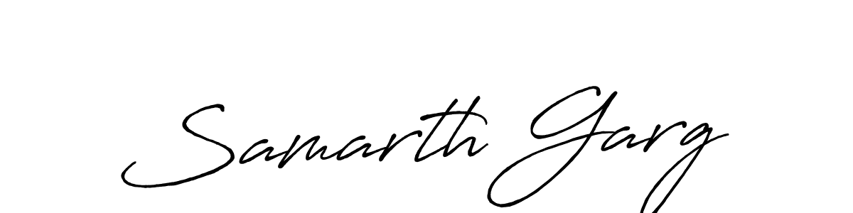 Create a beautiful signature design for name Samarth Garg. With this signature (Antro_Vectra_Bolder) fonts, you can make a handwritten signature for free. Samarth Garg signature style 7 images and pictures png