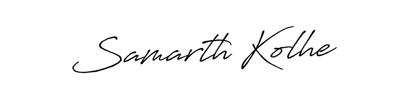 if you are searching for the best signature style for your name Samarth Kolhe. so please give up your signature search. here we have designed multiple signature styles  using Antro_Vectra_Bolder. Samarth Kolhe signature style 7 images and pictures png