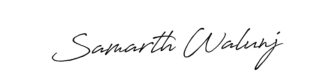 Create a beautiful signature design for name Samarth Walunj. With this signature (Antro_Vectra_Bolder) fonts, you can make a handwritten signature for free. Samarth Walunj signature style 7 images and pictures png