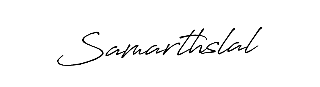 Use a signature maker to create a handwritten signature online. With this signature software, you can design (Antro_Vectra_Bolder) your own signature for name Samarthslal. Samarthslal signature style 7 images and pictures png