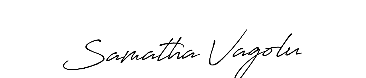 You should practise on your own different ways (Antro_Vectra_Bolder) to write your name (Samatha Vagolu) in signature. don't let someone else do it for you. Samatha Vagolu signature style 7 images and pictures png