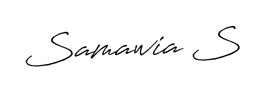 if you are searching for the best signature style for your name Samawia S. so please give up your signature search. here we have designed multiple signature styles  using Antro_Vectra_Bolder. Samawia S signature style 7 images and pictures png