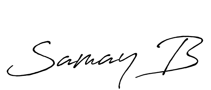 Design your own signature with our free online signature maker. With this signature software, you can create a handwritten (Antro_Vectra_Bolder) signature for name Samay B. Samay B signature style 7 images and pictures png