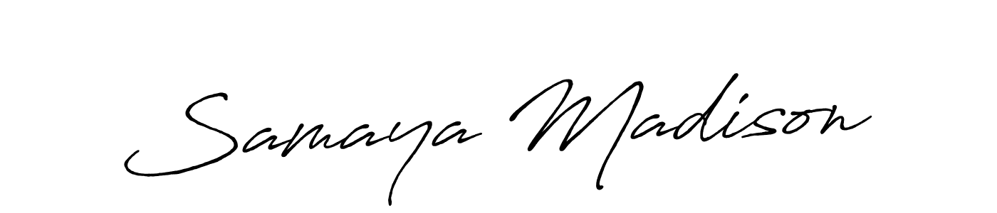Also You can easily find your signature by using the search form. We will create Samaya Madison name handwritten signature images for you free of cost using Antro_Vectra_Bolder sign style. Samaya Madison signature style 7 images and pictures png