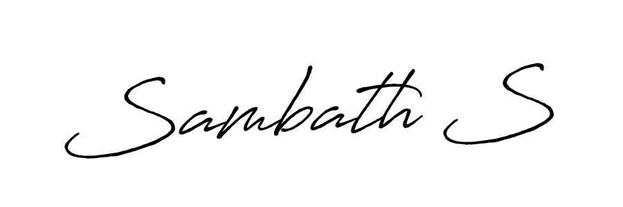 How to make Sambath S name signature. Use Antro_Vectra_Bolder style for creating short signs online. This is the latest handwritten sign. Sambath S signature style 7 images and pictures png