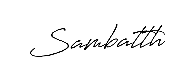 Make a beautiful signature design for name Sambatth. With this signature (Antro_Vectra_Bolder) style, you can create a handwritten signature for free. Sambatth signature style 7 images and pictures png