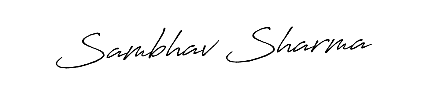 Create a beautiful signature design for name Sambhav Sharma. With this signature (Antro_Vectra_Bolder) fonts, you can make a handwritten signature for free. Sambhav Sharma signature style 7 images and pictures png