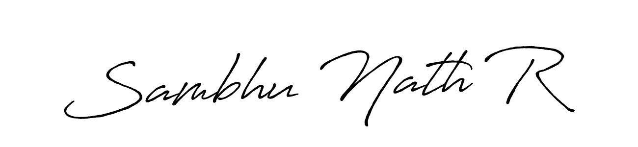 Use a signature maker to create a handwritten signature online. With this signature software, you can design (Antro_Vectra_Bolder) your own signature for name Sambhu Nath R. Sambhu Nath R signature style 7 images and pictures png