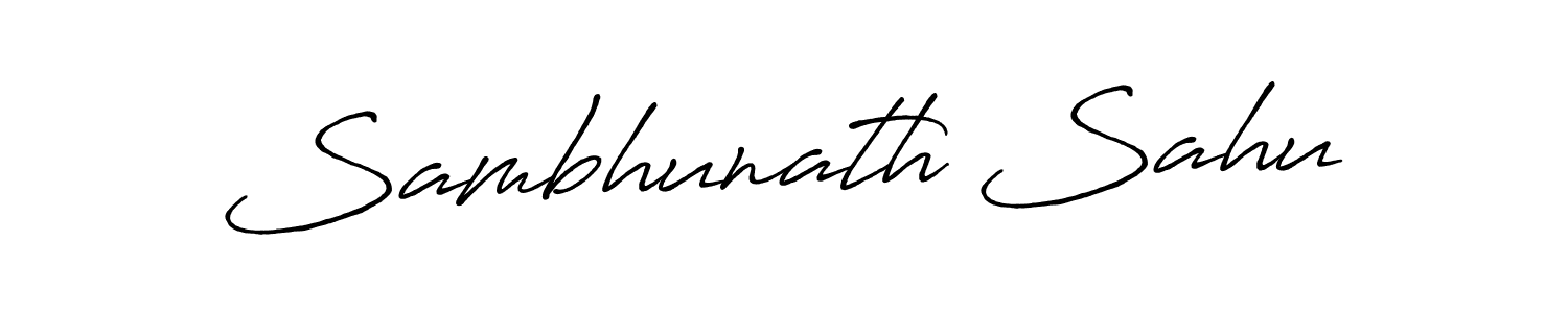 How to make Sambhunath Sahu name signature. Use Antro_Vectra_Bolder style for creating short signs online. This is the latest handwritten sign. Sambhunath Sahu signature style 7 images and pictures png