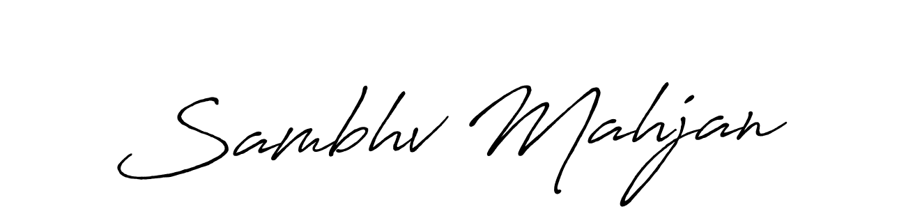 The best way (Antro_Vectra_Bolder) to make a short signature is to pick only two or three words in your name. The name Sambhv Mahjan include a total of six letters. For converting this name. Sambhv Mahjan signature style 7 images and pictures png