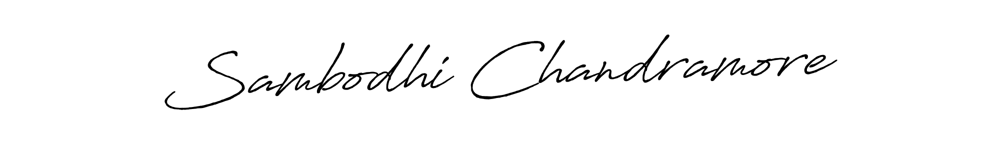 How to make Sambodhi Chandramore name signature. Use Antro_Vectra_Bolder style for creating short signs online. This is the latest handwritten sign. Sambodhi Chandramore signature style 7 images and pictures png