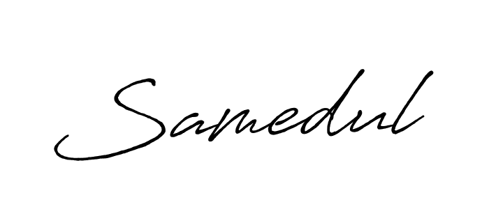 if you are searching for the best signature style for your name Samedul. so please give up your signature search. here we have designed multiple signature styles  using Antro_Vectra_Bolder. Samedul signature style 7 images and pictures png