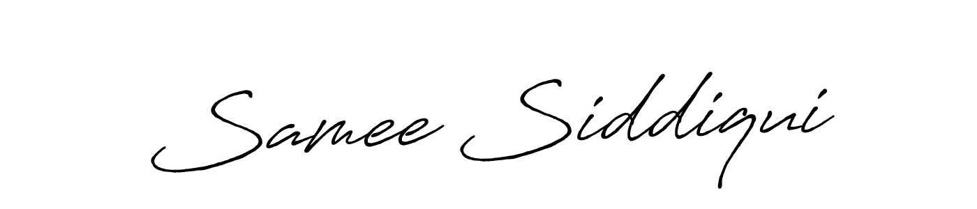 Make a beautiful signature design for name Samee Siddiqui. With this signature (Antro_Vectra_Bolder) style, you can create a handwritten signature for free. Samee Siddiqui signature style 7 images and pictures png