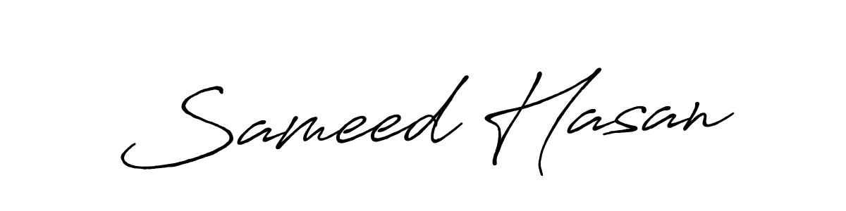 How to make Sameed Hasan name signature. Use Antro_Vectra_Bolder style for creating short signs online. This is the latest handwritten sign. Sameed Hasan signature style 7 images and pictures png