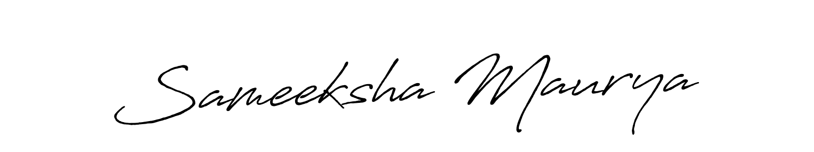 Make a beautiful signature design for name Sameeksha Maurya. With this signature (Antro_Vectra_Bolder) style, you can create a handwritten signature for free. Sameeksha Maurya signature style 7 images and pictures png