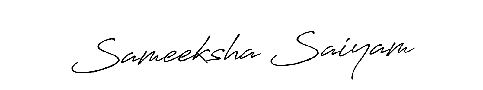 Make a short Sameeksha Saiyam signature style. Manage your documents anywhere anytime using Antro_Vectra_Bolder. Create and add eSignatures, submit forms, share and send files easily. Sameeksha Saiyam signature style 7 images and pictures png