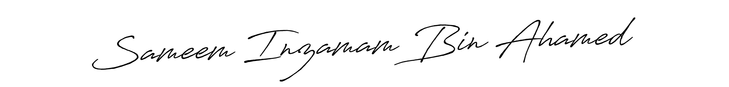 Create a beautiful signature design for name Sameem Inzamam Bin Ahamed. With this signature (Antro_Vectra_Bolder) fonts, you can make a handwritten signature for free. Sameem Inzamam Bin Ahamed signature style 7 images and pictures png