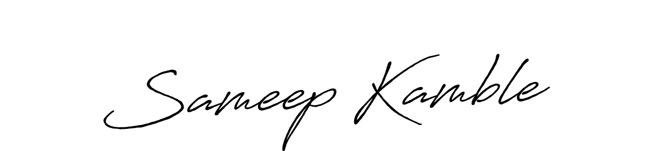 Use a signature maker to create a handwritten signature online. With this signature software, you can design (Antro_Vectra_Bolder) your own signature for name Sameep Kamble. Sameep Kamble signature style 7 images and pictures png