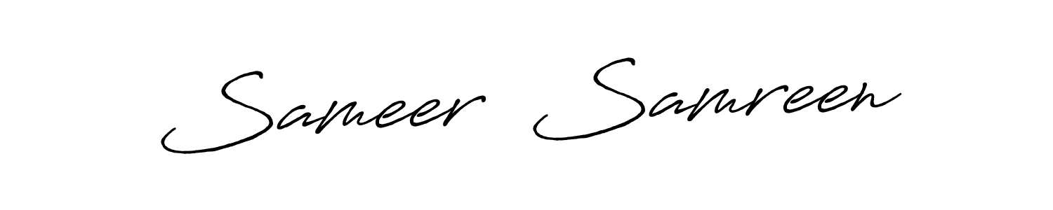 Sameer  Samreen stylish signature style. Best Handwritten Sign (Antro_Vectra_Bolder) for my name. Handwritten Signature Collection Ideas for my name Sameer  Samreen. Sameer  Samreen signature style 7 images and pictures png