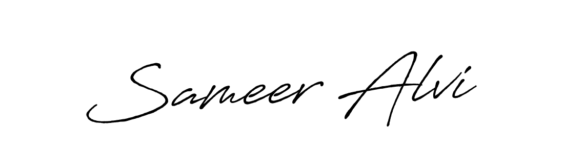 Sameer Alvi stylish signature style. Best Handwritten Sign (Antro_Vectra_Bolder) for my name. Handwritten Signature Collection Ideas for my name Sameer Alvi. Sameer Alvi signature style 7 images and pictures png