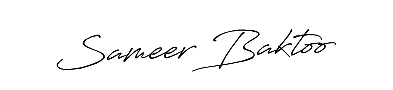 How to make Sameer Baktoo name signature. Use Antro_Vectra_Bolder style for creating short signs online. This is the latest handwritten sign. Sameer Baktoo signature style 7 images and pictures png