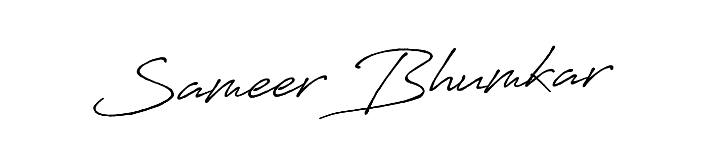 It looks lik you need a new signature style for name Sameer Bhumkar. Design unique handwritten (Antro_Vectra_Bolder) signature with our free signature maker in just a few clicks. Sameer Bhumkar signature style 7 images and pictures png