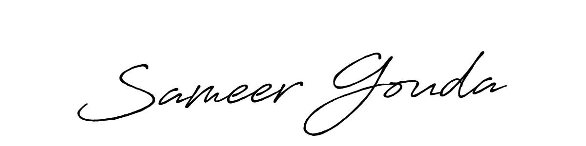 Make a short Sameer Gouda signature style. Manage your documents anywhere anytime using Antro_Vectra_Bolder. Create and add eSignatures, submit forms, share and send files easily. Sameer Gouda signature style 7 images and pictures png