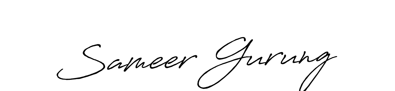 Sameer Gurung stylish signature style. Best Handwritten Sign (Antro_Vectra_Bolder) for my name. Handwritten Signature Collection Ideas for my name Sameer Gurung. Sameer Gurung signature style 7 images and pictures png