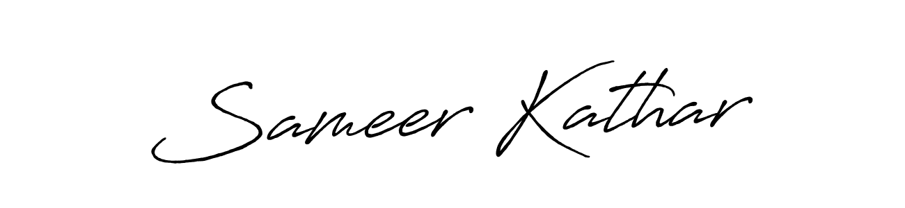 Make a beautiful signature design for name Sameer Kathar. With this signature (Antro_Vectra_Bolder) style, you can create a handwritten signature for free. Sameer Kathar signature style 7 images and pictures png