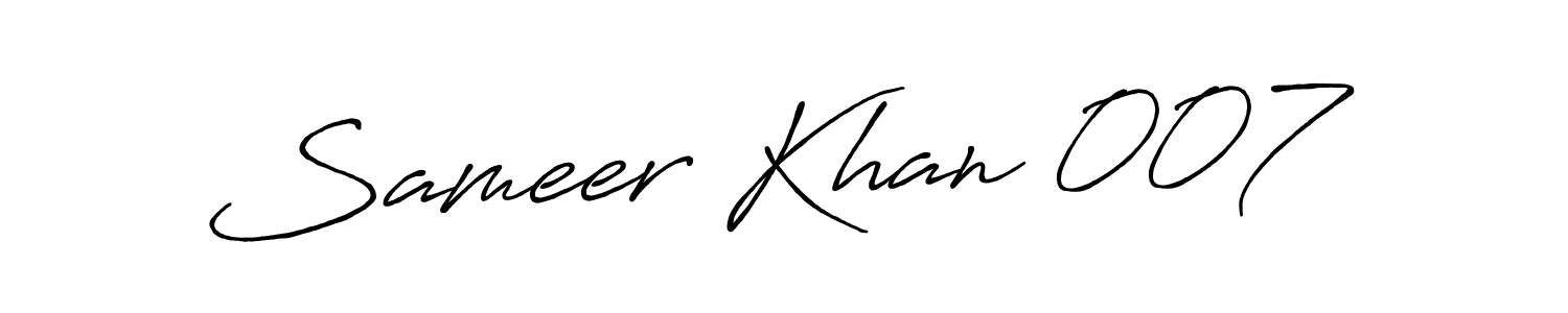 Use a signature maker to create a handwritten signature online. With this signature software, you can design (Antro_Vectra_Bolder) your own signature for name Sameer Khan 007. Sameer Khan 007 signature style 7 images and pictures png