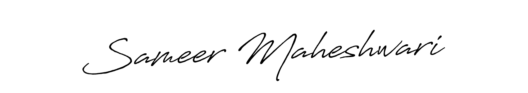 How to make Sameer Maheshwari name signature. Use Antro_Vectra_Bolder style for creating short signs online. This is the latest handwritten sign. Sameer Maheshwari signature style 7 images and pictures png