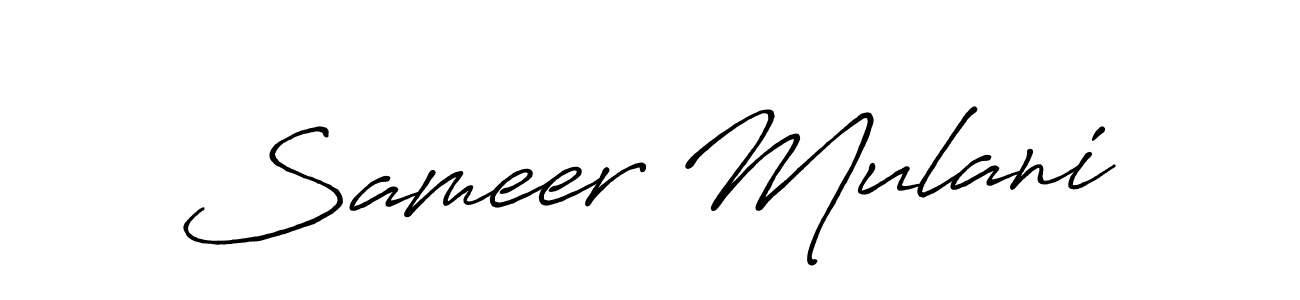 Create a beautiful signature design for name Sameer Mulani. With this signature (Antro_Vectra_Bolder) fonts, you can make a handwritten signature for free. Sameer Mulani signature style 7 images and pictures png