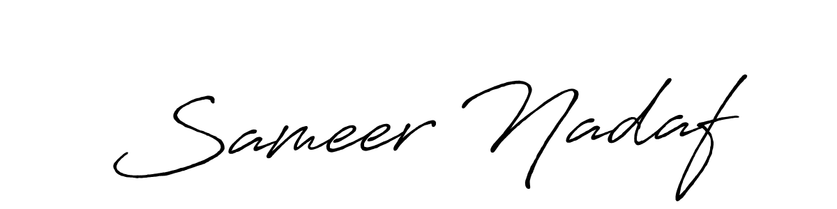 Also You can easily find your signature by using the search form. We will create Sameer Nadaf name handwritten signature images for you free of cost using Antro_Vectra_Bolder sign style. Sameer Nadaf signature style 7 images and pictures png