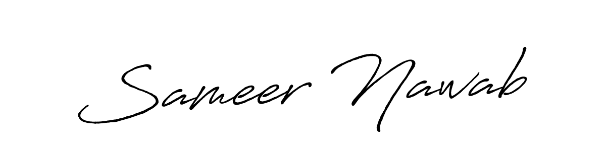 Design your own signature with our free online signature maker. With this signature software, you can create a handwritten (Antro_Vectra_Bolder) signature for name Sameer Nawab. Sameer Nawab signature style 7 images and pictures png