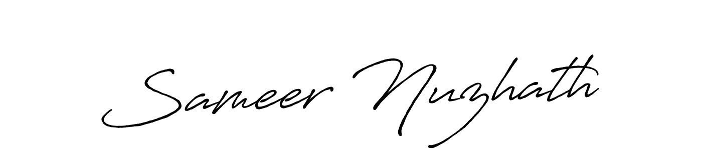 You should practise on your own different ways (Antro_Vectra_Bolder) to write your name (Sameer Nuzhath) in signature. don't let someone else do it for you. Sameer Nuzhath signature style 7 images and pictures png